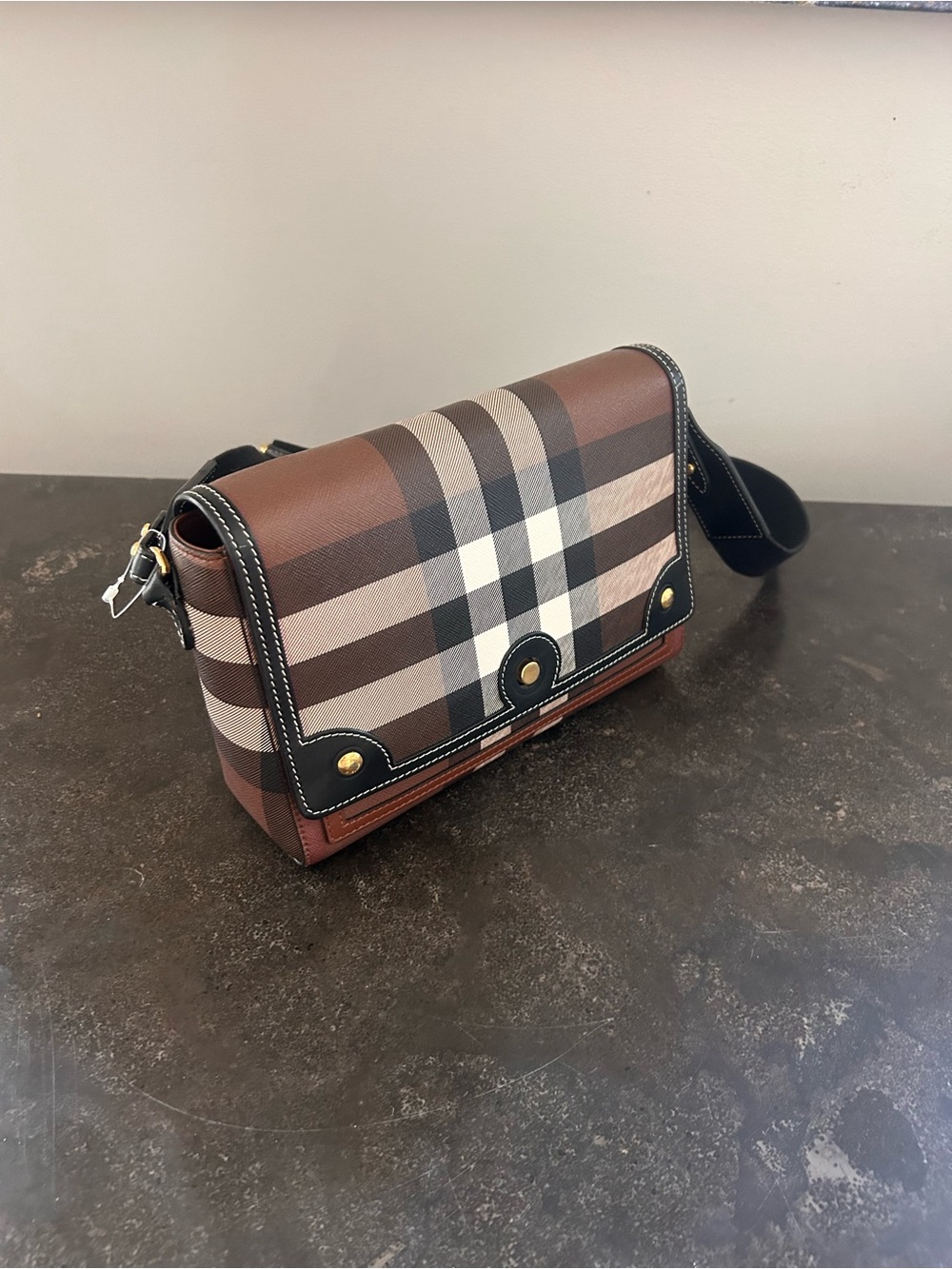 Burberry Note Giant Check E Canvas Crossbody - Picture 3 of 7
